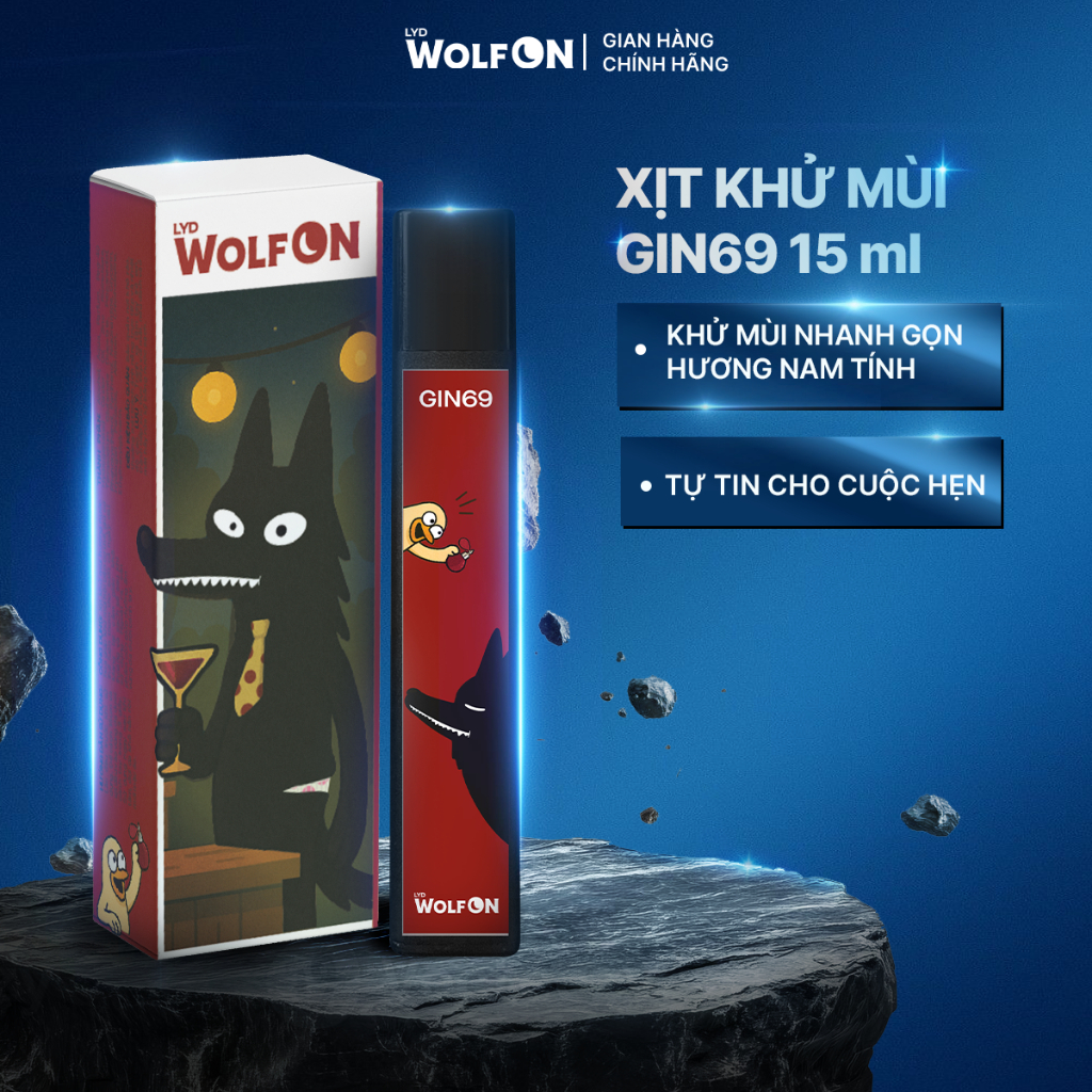 Xịt Khử Mùi Nam, Deodorant Spray LYD Wolf ON Hương Nước Hoa GIN6, Body Mist Nam, Khử Mùi, Xịt thơm