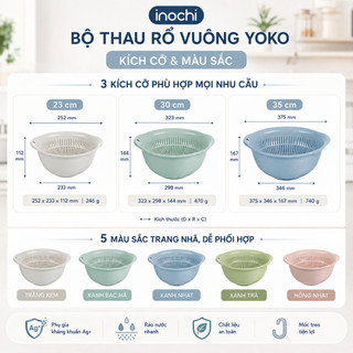 Thau rổ nhựa tròn cao cấp Yoko Inochi Nhật Bản loại lớn cao cấp chắc chắn sang trọng (Nhiều màu)