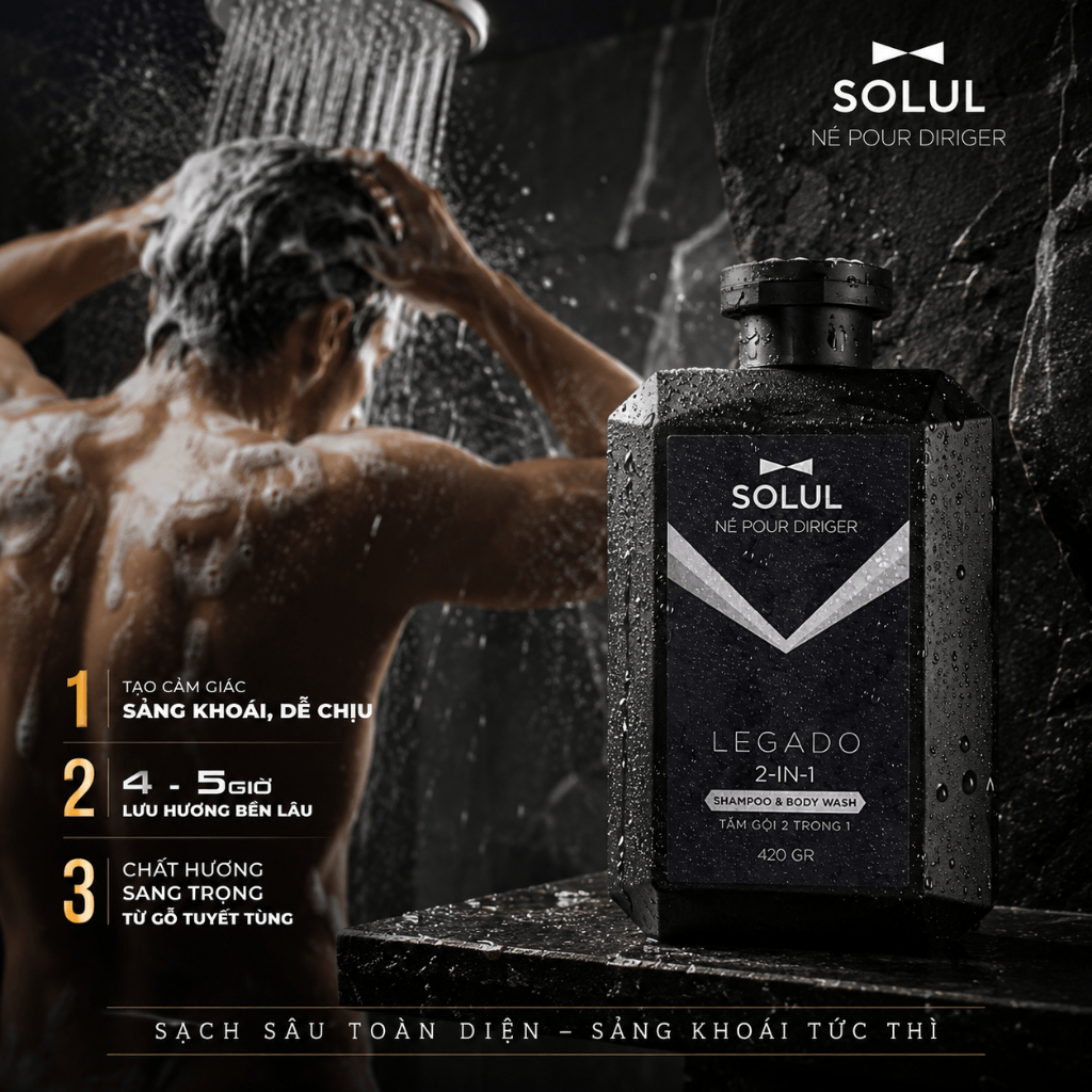 [HỘP QUÀ] SET Men's Energy Solul Dầu gội đầu 2in1 420g+ Sữa rửa mặt +Dung dịch vệ sinh+Lăn khử mùi