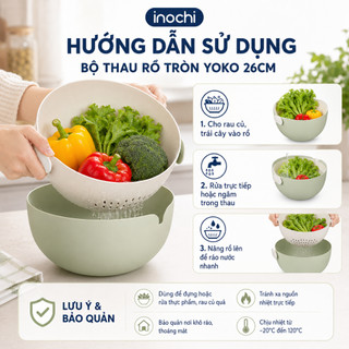 Bộ thau rổ tròn Inochi - Yoko 26cm