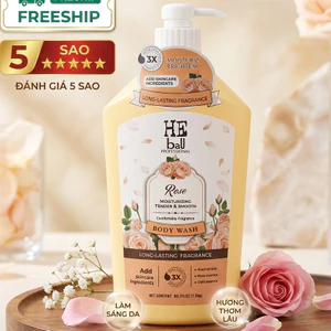 Sữa Tắm Nước Hoa Heball Professional Rose 1500g – Dưỡng Ẩm Sáng Da, Lưu Hương Hoa Hồng Quý Phái