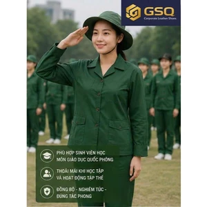 Đồ Sinh Viên QSQP Dành Cho Nữ Màu Xanh Lá, Áo Có Túi Và Chiết Eo Nhìn Gọn Gàng Đẹp Mắt