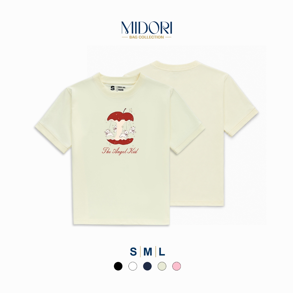 Áo Thun Baby Tee ANGEL Nam Nữ Unisex Cotton Basic Đi Chơi Đi Học Local Brand | MIDORI BAG COLLECTION