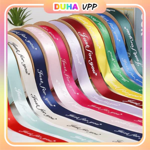 Set 10 Cuộn Ruy Băng Lụa 2.5cm Chữ Just For You Gói Quà, Bó Hoa, Trang Trí Hộp Bánh Kem [Dài 32m] DUHA 056