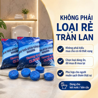 Combo 5 Túi Tẩy Bồn Cầu Diệt Khuẩn, Khử Mùi Hương Chanh, Làm Sạch Vết Ố Vàng, Viên Thả Bồn Cầu