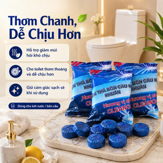 Combo 5 Túi Tẩy Bồn Cầu Diệt Khuẩn, Khử Mùi Hương Chanh, Làm Sạch Vết Ố Vàng, Viên Thả Bồn Cầu