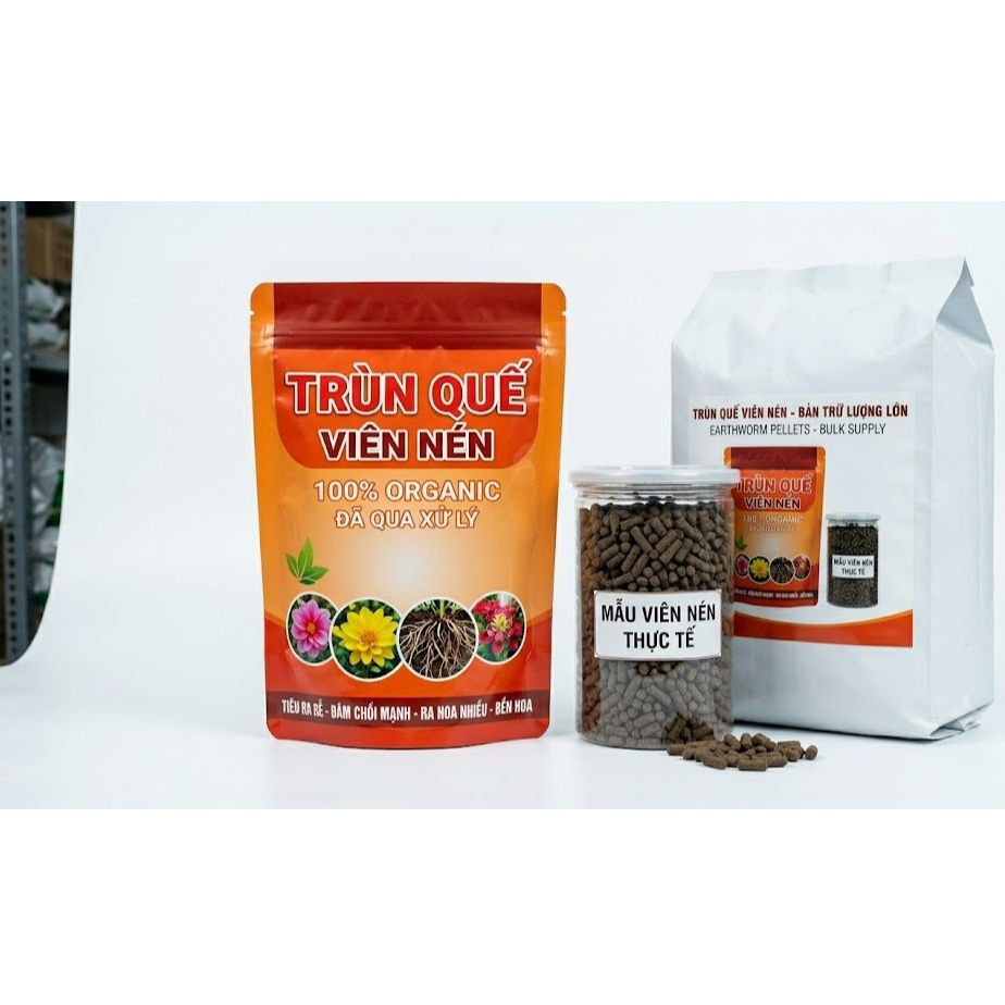 [CHÍNH HÃNG] Phân Trùn Quế Viên Nén Cao Cấp Organic Tan Chậm - Siêu Kích Rễ, Đâm Chồi, Dưỡng Hoa Cho Lan Và Cây Cảnh