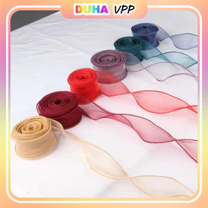 Combo 5 Cuộn Ruy Băng Đuôi Cá - Bản 4cm 9m, Ruy Băng Voan Sóng Biển Trang Trí Bánh Sinh Nhật, Bó Hoa DUHA 063