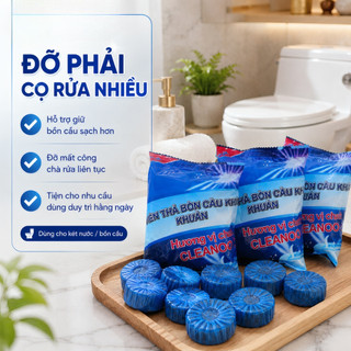 Combo 5 Túi Tẩy Bồn Cầu Diệt Khuẩn, Khử Mùi Hương Chanh, Làm Sạch Vết Ố Vàng, Viên Thả Bồn Cầu
