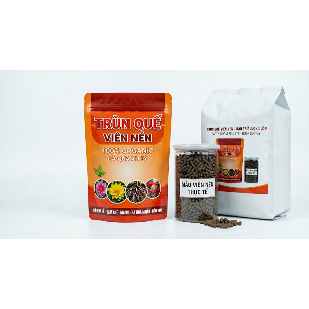 [CHÍNH HÃNG] Phân Trùn Quế Viên Nén Cao Cấp Organic Tan Chậm - Siêu Kích Rễ, Đâm Chồi, Dưỡng Hoa Cho Lan Và Cây Cảnh