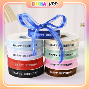 Combo 5 Cuộn Ruy Băng Voan Voan Happy Birthday 2.5cm 32y DUHA 064