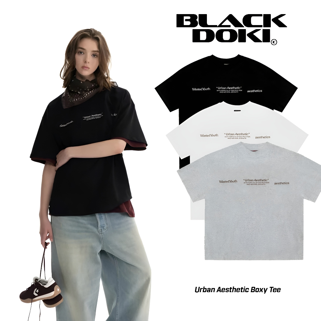 Áo thun overisze BLACKDOKI Urban Asthetic , áo phông basic hiện đại cá tính chất cotton dày dặn oversize nam nữ