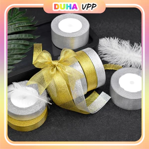 Ruy Băng Kim Tuyến Nhũ 1 2 4cm X 22m Làm Nơ Gói Quà Gói Hoa Trang Trí Handmade DUHA 065