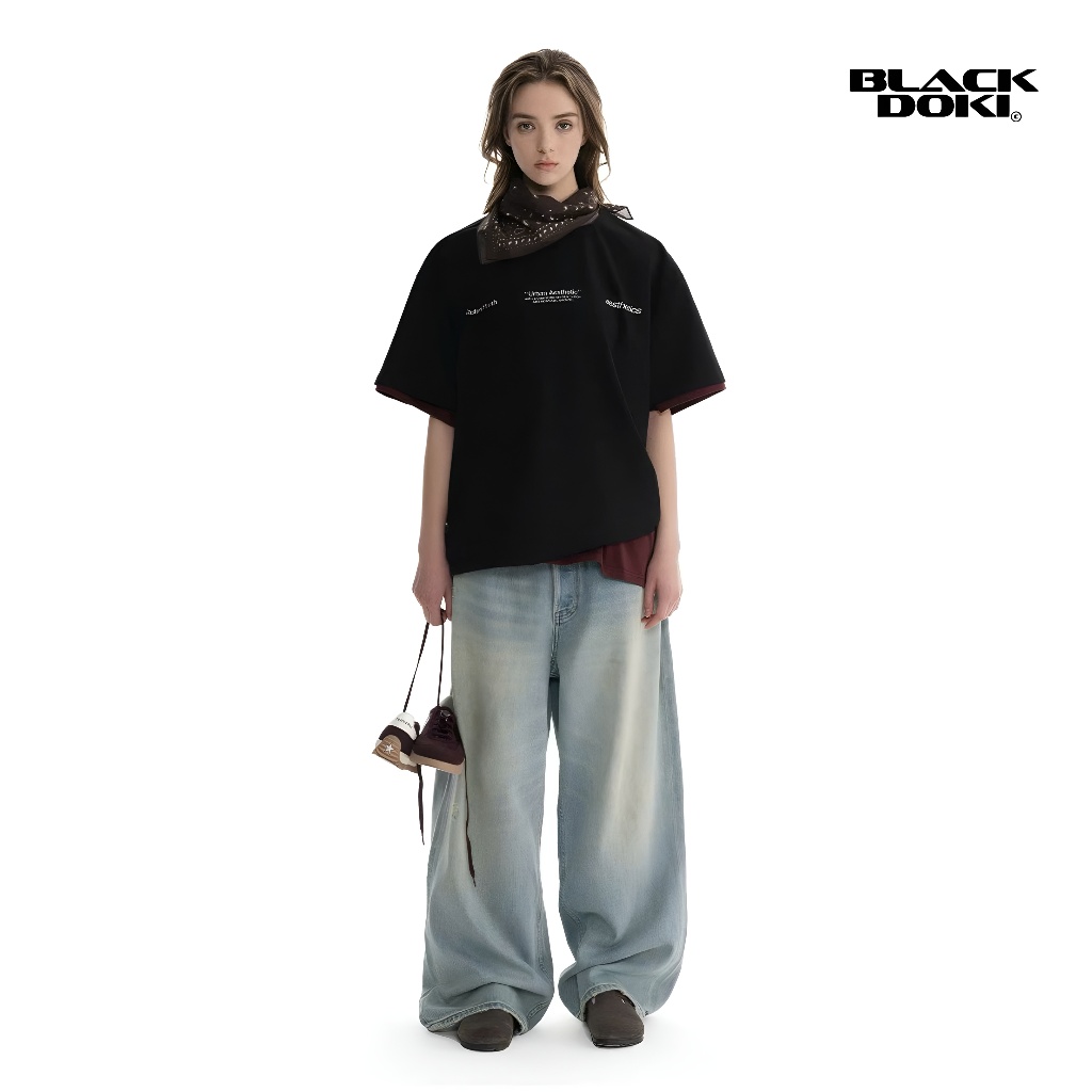 Áo thun overisze BLACKDOKI Urban Asthetic , áo phông basic hiện đại cá tính chất cotton dày dặn oversize nam nữ
