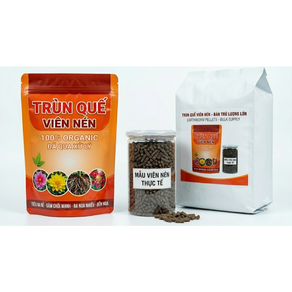 [CHÍNH HÃNG] Phân Trùn Quế Viên Nén Cao Cấp Organic Tan Chậm - Siêu Kích Rễ, Đâm Chồi, Dưỡng Hoa Cho Lan Và Cây Cảnh