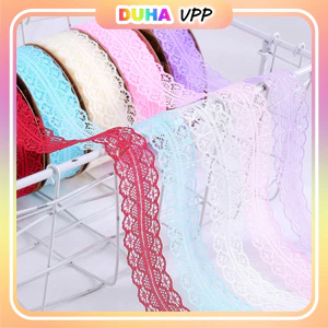 Combo 10 Cuộn Ruy Băng Ren 3cm 22 Mét Trắng, Đen, Hồng To Nhỏ Phụ Kiện Trang Trí Handmade, Làm Nơ Bó Hoa DUHA 066