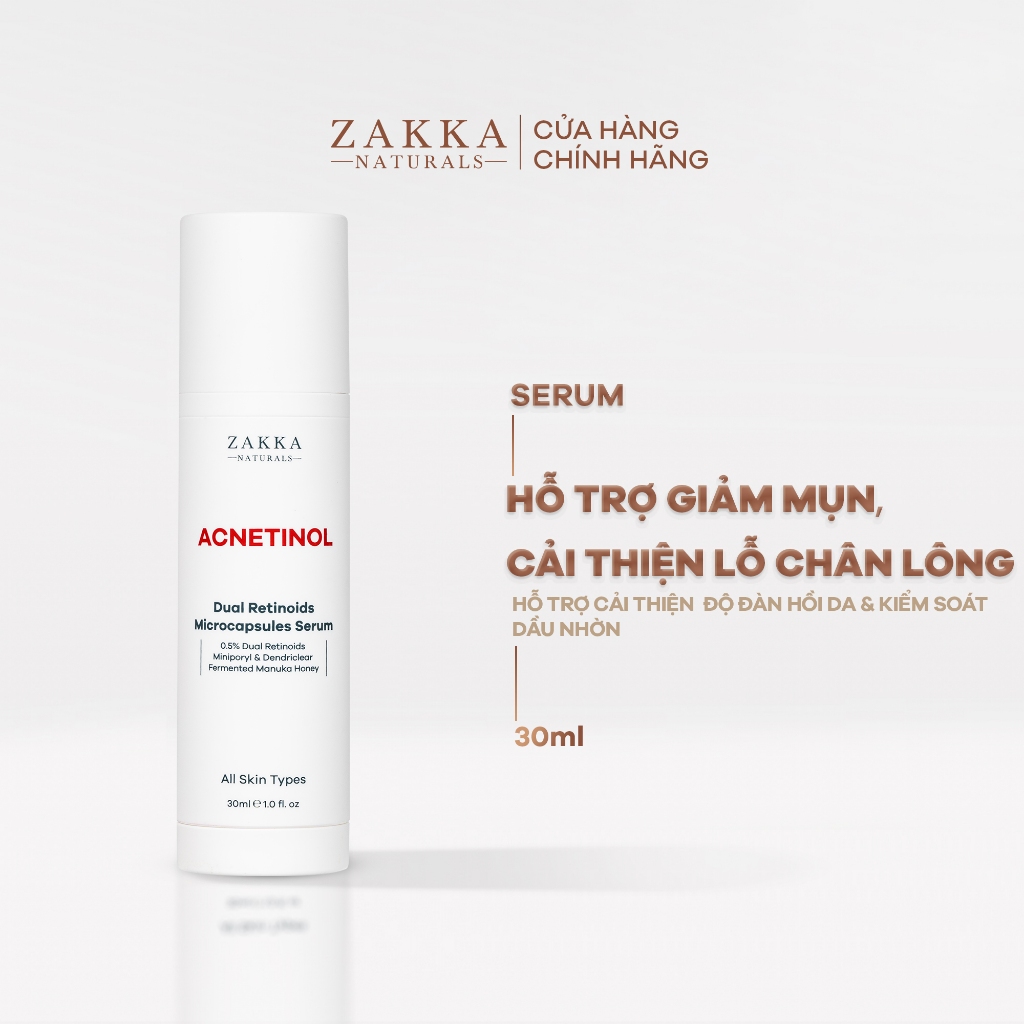 Tinh Chất Retinol Zakka Naturals Dành Cho Da Dầu, Mụn - Acnetinol 30ml