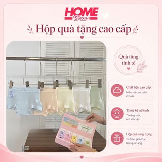 Combo 5 Quần Boxer Nữ Mặc Váy Không Đường May, Hộp 5 Quần Lót Đùi Nữ Su lạnh không lộ viền L5422