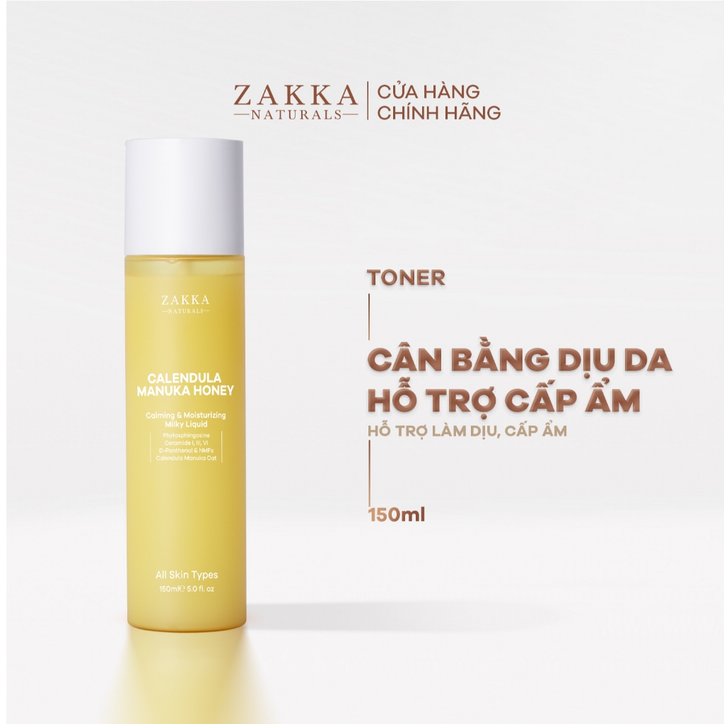 Sữa Dưỡng Dịu Da & Hỗ Trợ Phục Hồi Độ Ẩm Zakka Naturals Calendula Manuka Honey Milky Liquid 150ml