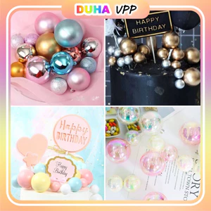 Combo 10 Bộ 3 Bi Nhựa Trang Trí Bánh Kem,Bánh Sinh Nhật.Bi 3 Quả Phụ Kiện Bánh Sinh Nhật. DUHA 068