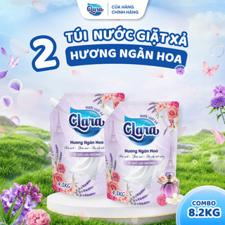 Combo 2 Túi Nước Giặt Xả Clara Hương Ngàn Hoa 4.1Kg NGDD03 Giặt Sạch Sâu Lưu Hương 72 Giờ Dịu Nhẹ Cho Từng Sợi Vải
