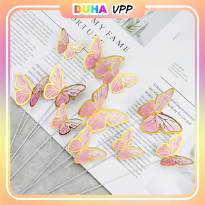 Combo 100 Set Bướm Trang Trí Bánh Kem (Set 10 Con) – Bộ Cánh Bướm 3d Bay Lượn, Đẹp Như Cổ Tích DUHA 069