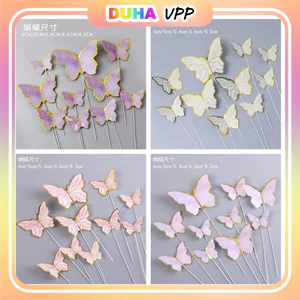 Combo 50 Set Bướm Giấy Trang Trí Bánh Sinh Nhật Bánh Kem (Que Sắt), Bướm Trang Trí Bánh Kem DUHA 069