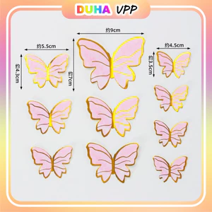 Set 10 Bươm Bướm Giấy Trang Trí Bánh Kem - Phụ Kiện Sinh Nhật DUHA 069