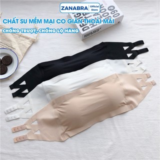 Áo bra đúc su không dây cup ngang có mút mềm mại hở lưng thoáng khí ZANABRA B8883