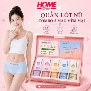 Combo 5 Quần Boxer Nữ Mặc Váy Không Đường May, Hộp 5 Quần Lót Đùi Nữ Su lạnh không lộ viền L5422