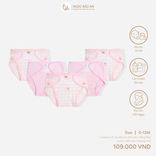 M&B (0-3M) Combo 5 tã vải dán sơ sinh cotton mềm mịn, thoáng mát an toàn cho da bé tiện lợi cho bé