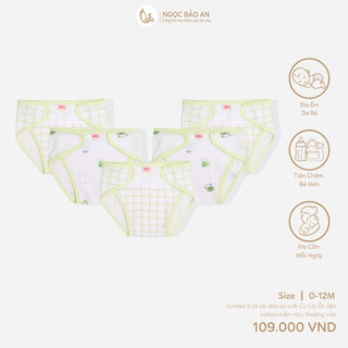 M&B (0-3M) Combo 5 tã vải dán sơ sinh cotton mềm mịn, thoáng mát an toàn cho da bé tiện lợi cho bé
