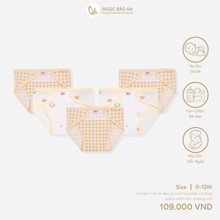M&B (0-3M) Combo 5 tã vải dán sơ sinh cotton mềm mịn, thoáng mát an toàn cho da bé tiện lợi cho bé
