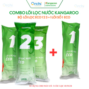 Combo 4 Lõi Lọc Nước 123 Kangaroo ECO Và Lõi Số 1 (123+1) Hoặc 5 Lõi (123+11) Loại Bỏ Cặn Bẩn Tiết Kiệm Chi Phí