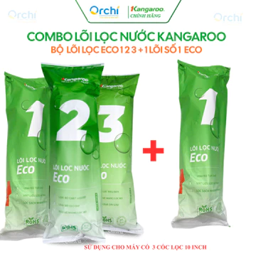 Combo Bộ Lõi Lọc Nước 123 Kangaroo ECO và Lõi Số 1- Lõi Lọc Thay Thế Cho Máy Lọc Nước
