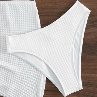 Quần bơi lẻ, quần bikini đi biển nữ chất vải xốp màu trắng cạp thấp siêu xinh hàng VNXK