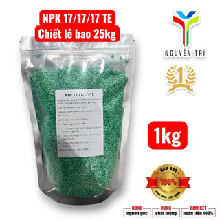 NPK 17-17-17 + TE gói 1kg, siêu nở gốc mai, phì gốc mai và cây kiểng