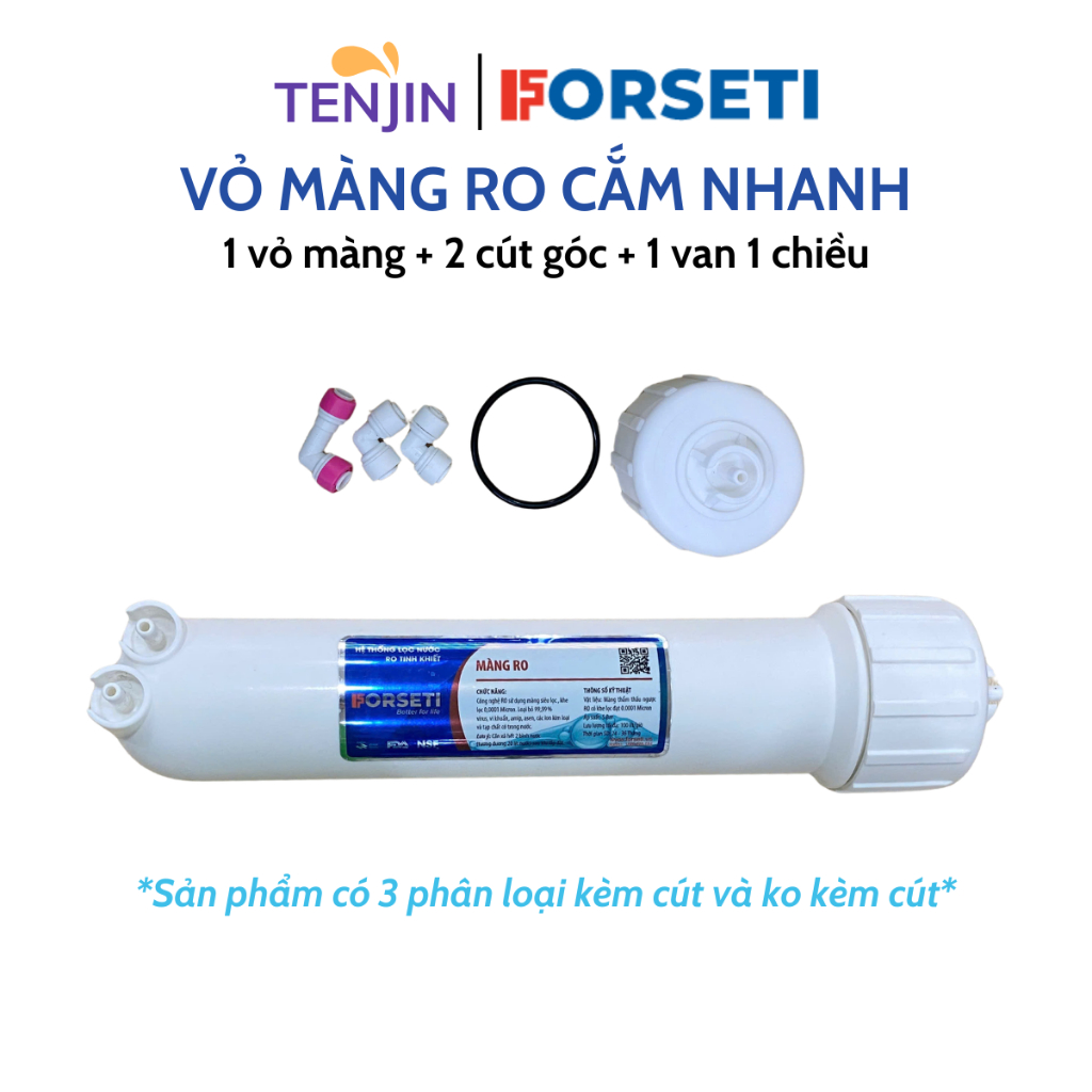 Vỏ Màng RO - Cốc Lọc Màng RO Cắm Nhanh Số 4 Kèm Cút Và Van Dành Cho Máy Lọc Dùng Màng RO Rời