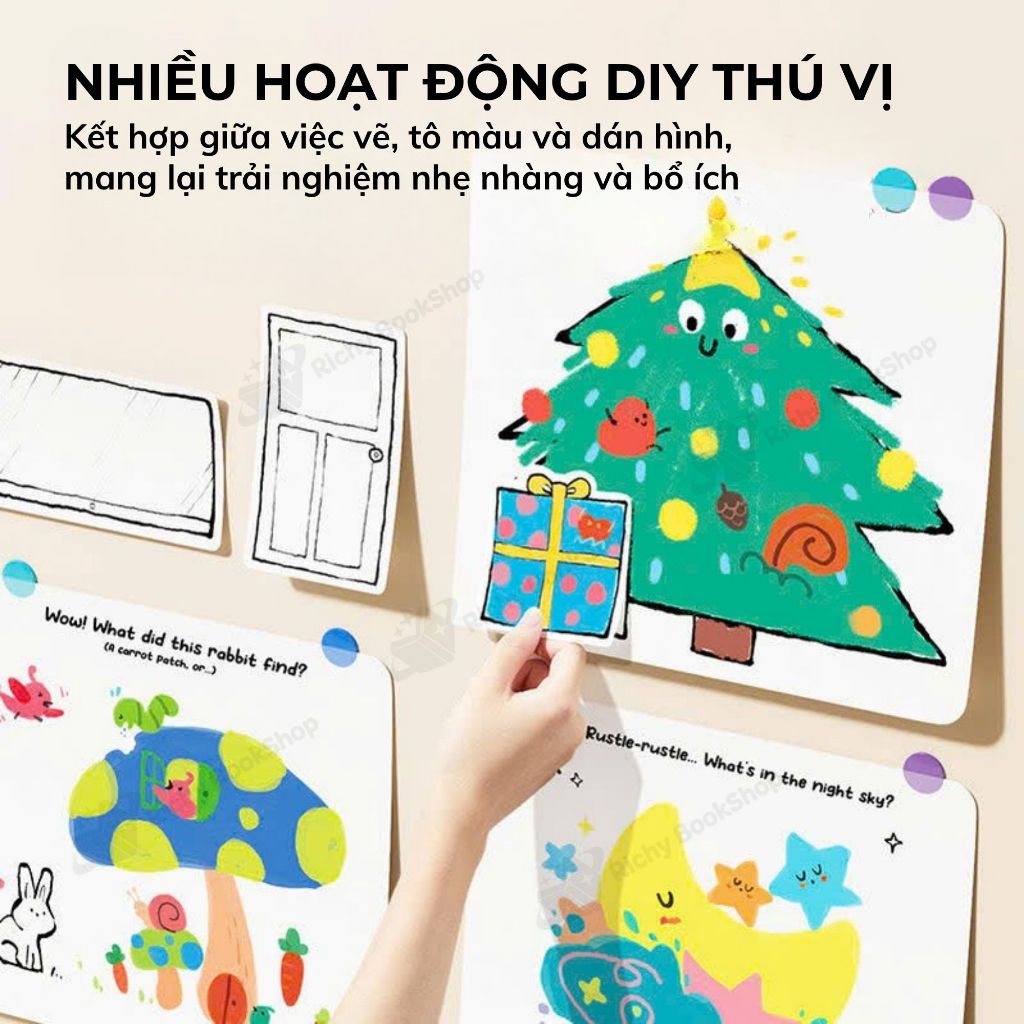Sách Vẽ Sáng Tạo Cho Bé Mideer Sketchbook Sách Tô Màu DIY Phát Triển Trí Tưởng Tượng 3 Tuổi+