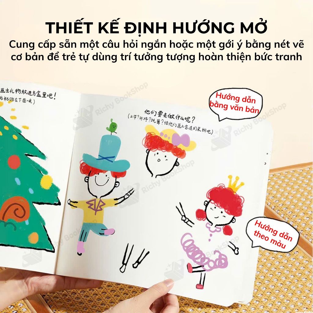 Sách Vẽ Sáng Tạo Cho Bé Mideer Sketchbook Sách Tô Màu DIY Phát Triển Trí Tưởng Tượng 3 Tuổi+