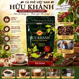Cà Phê Bột Rang Xay Hữu Khánh Thơm Ngon Đậm Đà (Túi 500g) - Phân Loại 2 Sao Chuẩn Vị Gu Việt