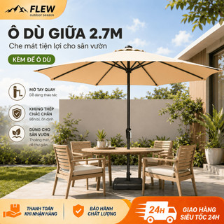 Ô dù sân vườn 2.7M dù gấp gọn che nắng lớn cho sân vườn Ô dù cho sân rộng/quán cà phê có thể nghiêng