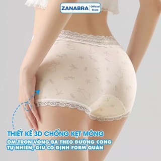 Quần lót nữ cotton viền ren dáng boxer, Quần chip boxer nữ không lộ viền đáy kháng khuẩn L5272