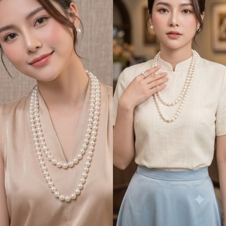 [ DAISYN ] N800  dây chuyền hạt ngọc trai nhân tạo mang áo dài 12li dài 150cm,  chuỗi hạt ngọc trai nhân tạo sang trọng