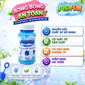 Lọ nước thổi bong bóng xà phòng sinh học Biofun 50ml không độc hại an toàn cho các loại que máy thổi