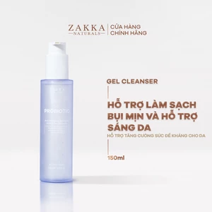 Gel Rửa Mặt Probiotic Anti-Pollution Radiance Amino Gel Zakka Naturals Giúp Làm Sạch Bụi Mịn và Hỗ Trợ Sáng Da 150ml