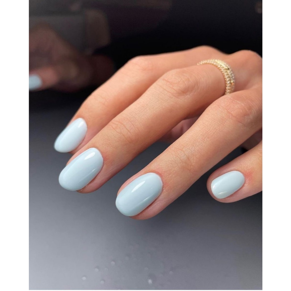 [T03] Nail box sơn trơn xanh pastel form tròn ngắn, móng tay giả basic tự gắn tại nhà TẶNG KEO LEUBOX