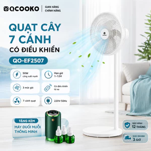 Quạt Cây Đứng 7 Cánh, Có Điều Khiển Từ Xa, Motor Đồng Êm Ái, 3 Mức Gió, Hẹn Giờ 1-12H