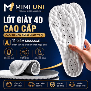 Lót Giày 4D 11 Điểm Massage - Cao Su Non Cao Cấp, Êm Chân, Chống Sốc, Thoáng Khí, Hút Mồ Hôi - Cho Giày Thể Thao Sneaker