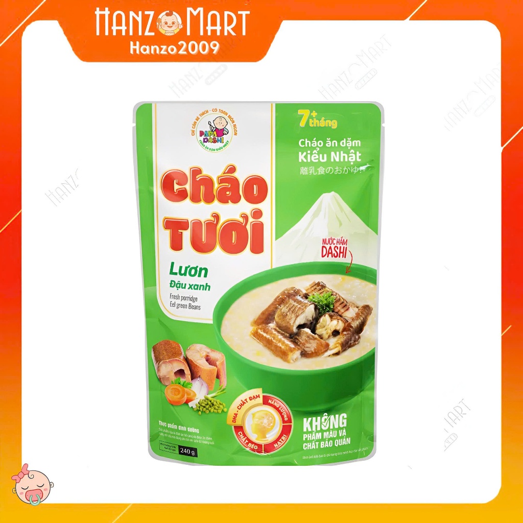 Cháo tươi papa dashi 240g ăn liền cho mọi lứa tuổi, thơm ngon nhiều hương vị, bổ dưỡng, an toàn thực phẩm - hanzo2009